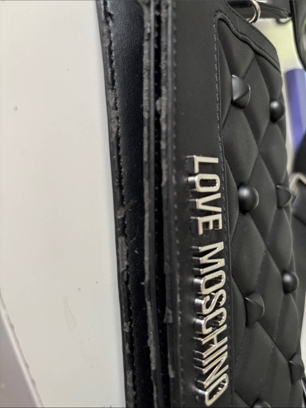 Love Moschino Black Quilted Studded Crossbody Bag - Picture 5 of 12